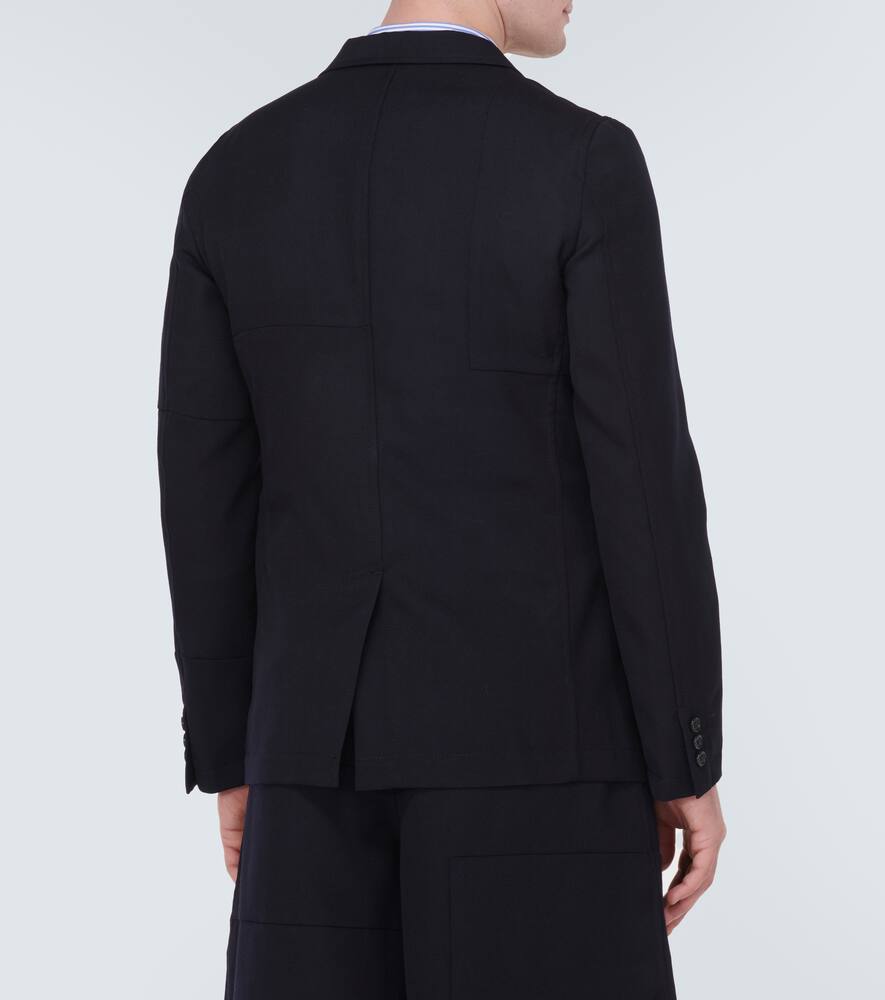 Shop Comme Des Garçons Shirt Wool Gabardine Blazer In Navy