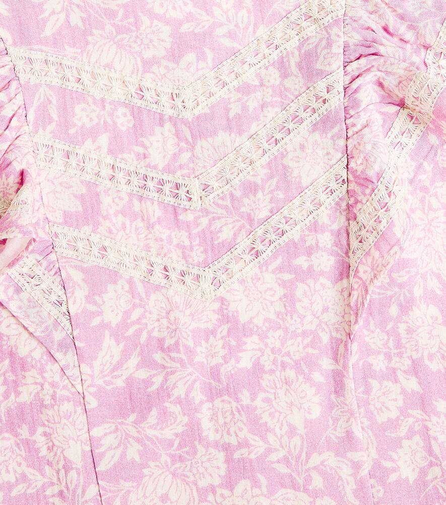 The New Society Santa Clarita Floral Cotton Top In Pink