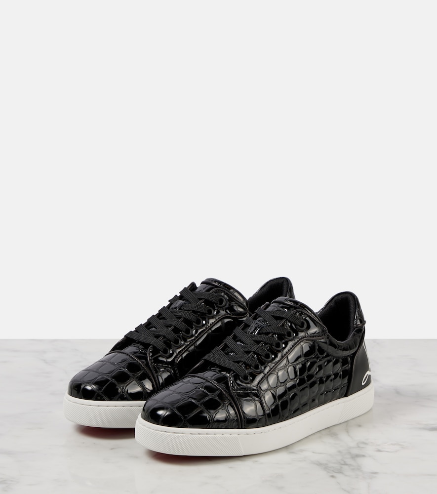  Christian Louboutin Christian Louboutin Fun Vieira Croc-effect Leather Sneakers 