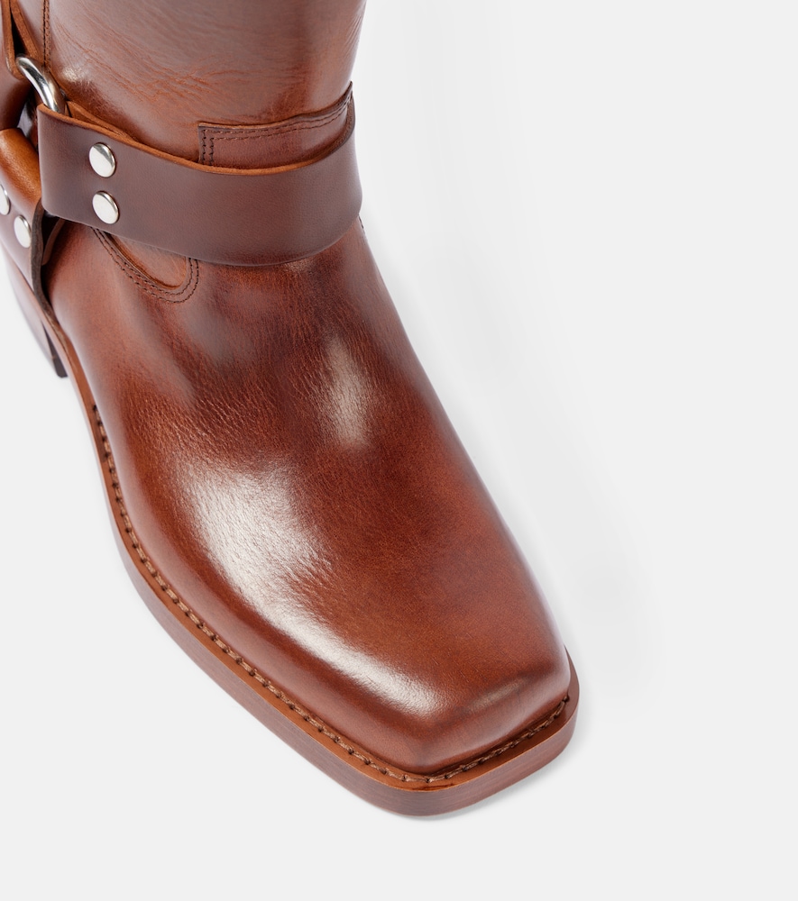 Paris Texas Roxy 45 Leather Biker Boots In Brown