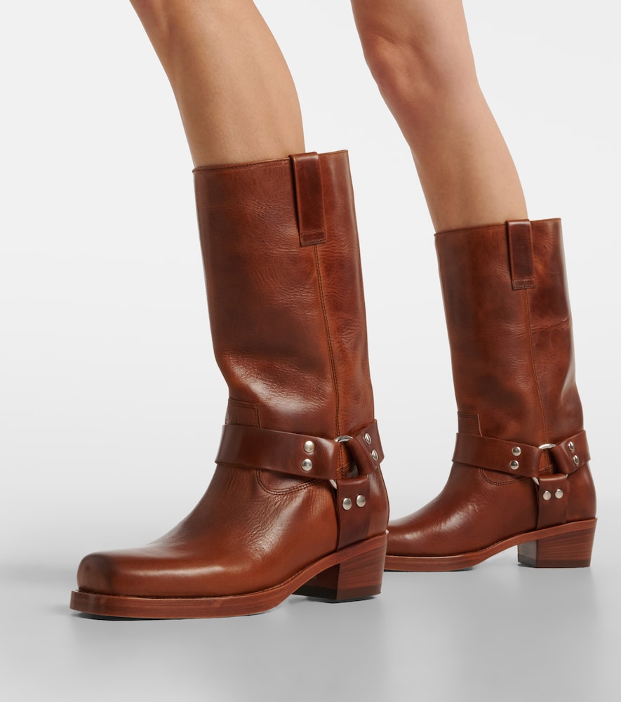 Paris Texas Roxy 45 Leather Biker Boots In Brown