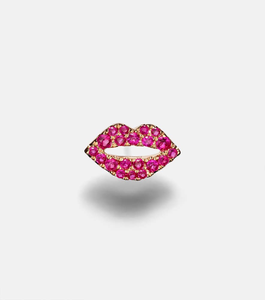 Roxanne First Scarlett Kiss 14kt rose gold single earring with pink sapphires