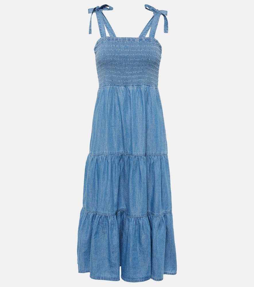 Veronica Beard Tola tiered cotton-blend midi dress
