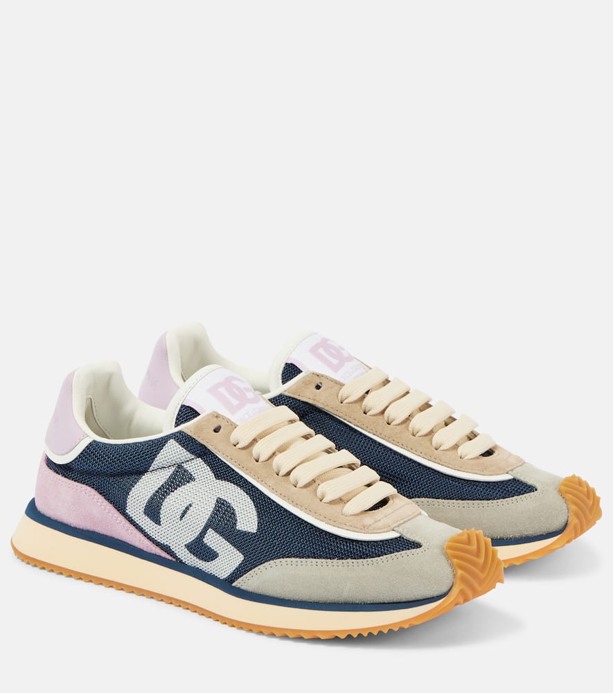 Logo suede sneakers