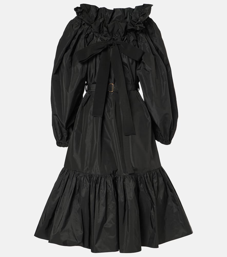 Shop Patou Ruffled Tiered Faille Minidress In Black