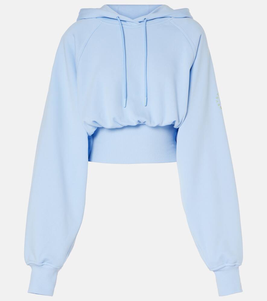 Adidas by Stella McCartney Cropped cotton jersey hoodie