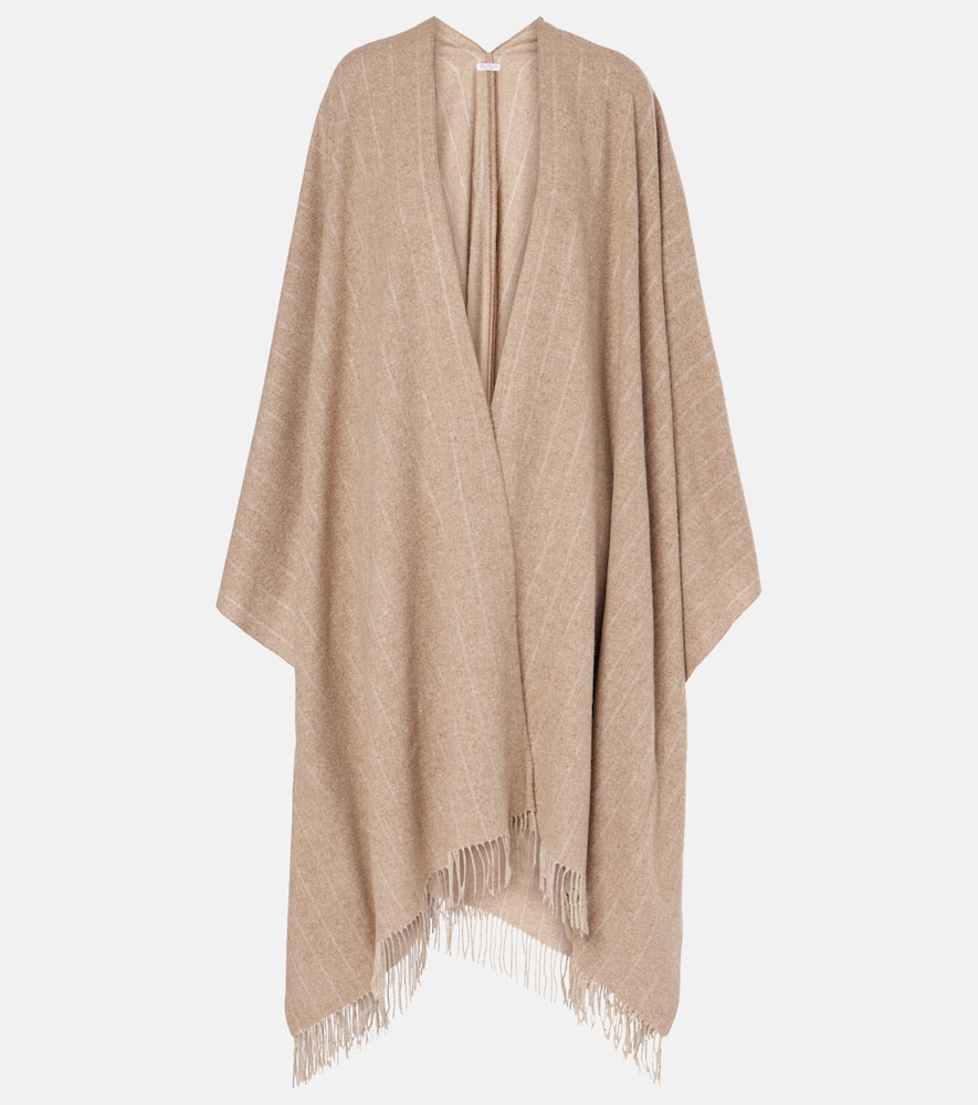 Striped silk, wool, and cashmere shawl