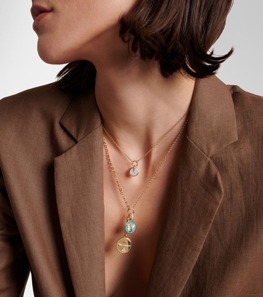 Foundrae Dream & Reverie 18kt Gold Charm Necklace With Diamonds In Gold