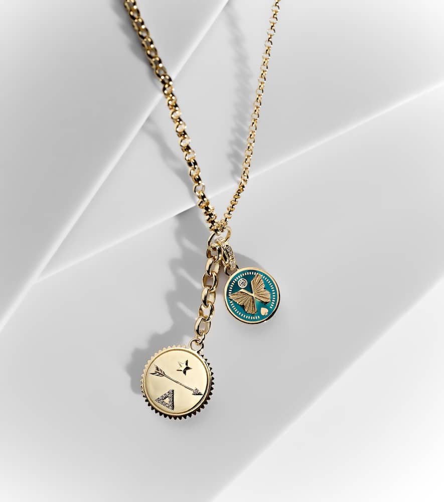 Foundrae Dream & Reverie 18kt Gold Charm Necklace With Diamonds In Gold