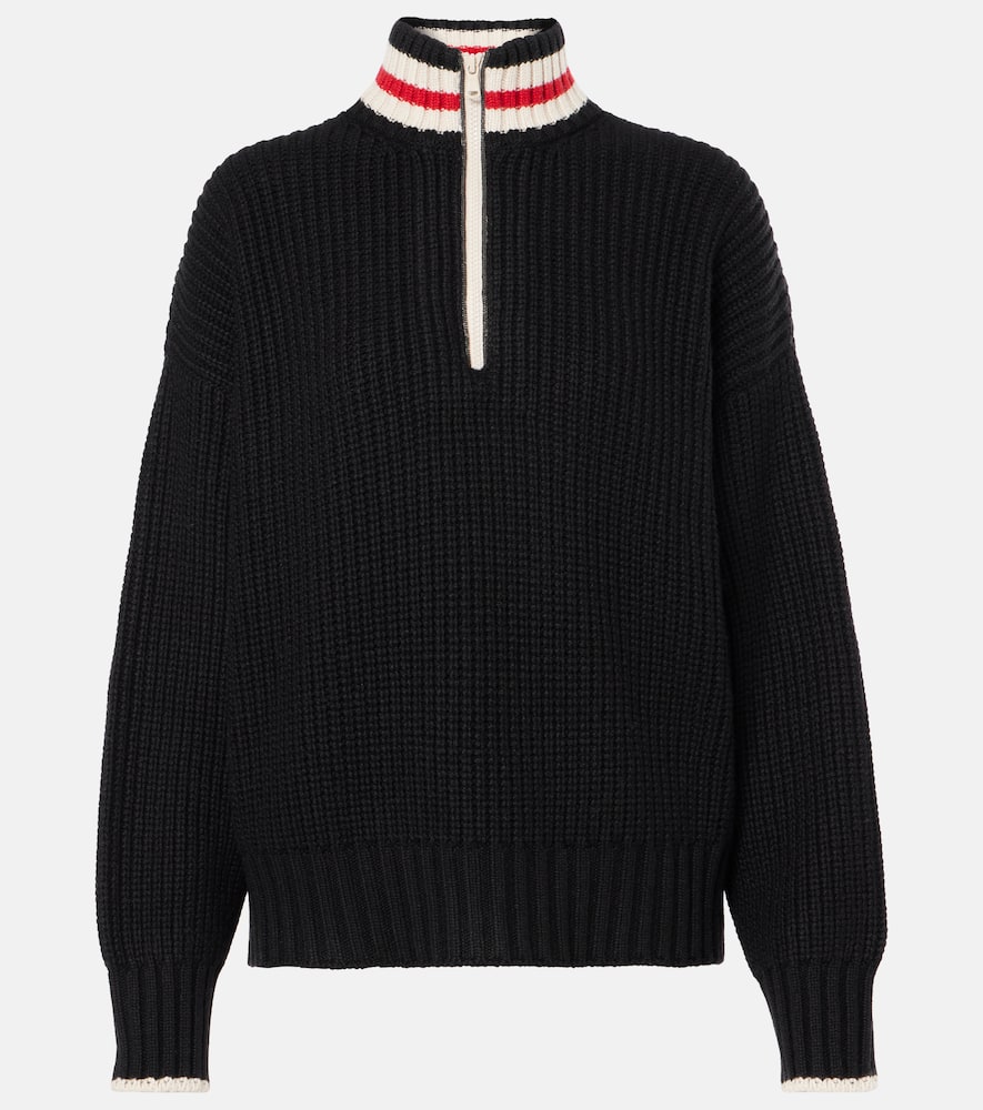 Brunello Cucinelli Cashmere Feather Yarn English Rib Turtleneck Sweater With Shiny Half Zip In Black