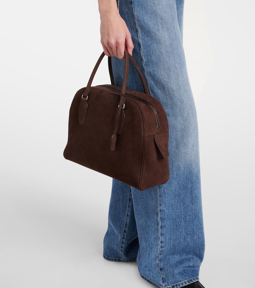 Shop The Row India 12.00 Suede Tote Bag In Dark Mocha Ans