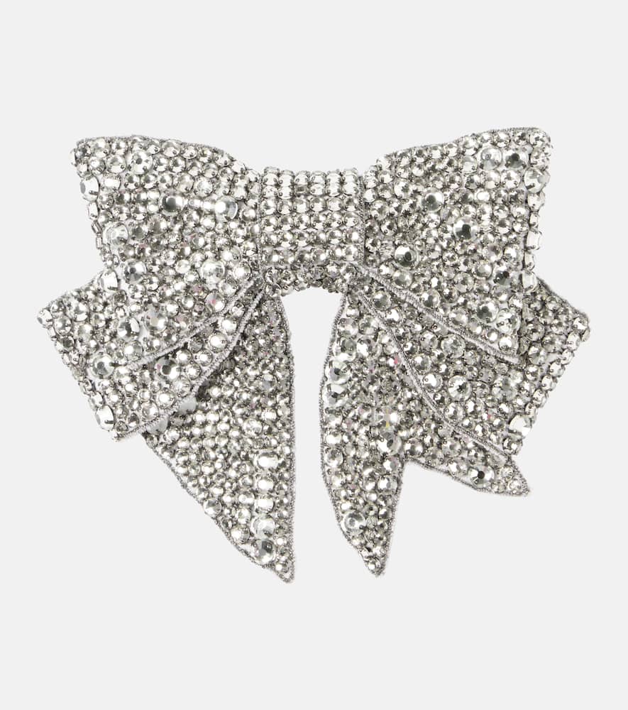 Jennifer Behr Belle Bow Crystal-embellished Barrette In Silver
