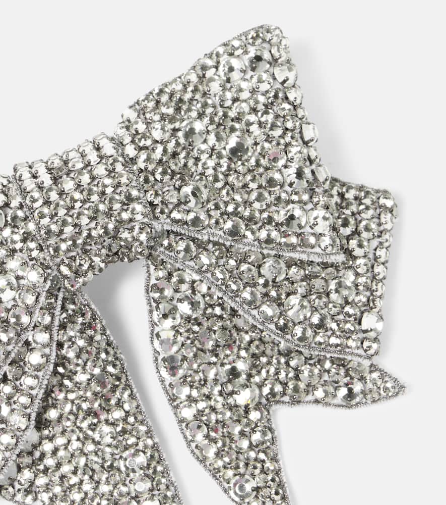 Jennifer Behr Belle Bow Crystal-embellished Barrette In Silver