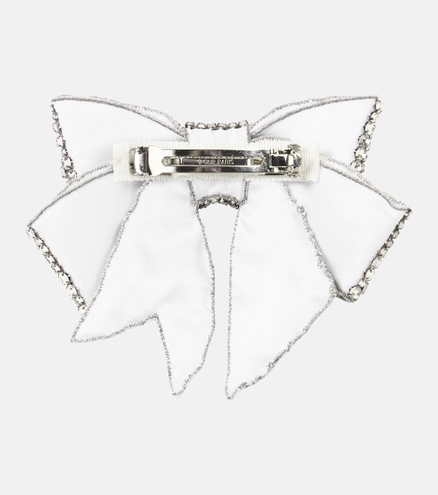 Jennifer Behr Belle Bow Crystal-embellished Barrette In Silver