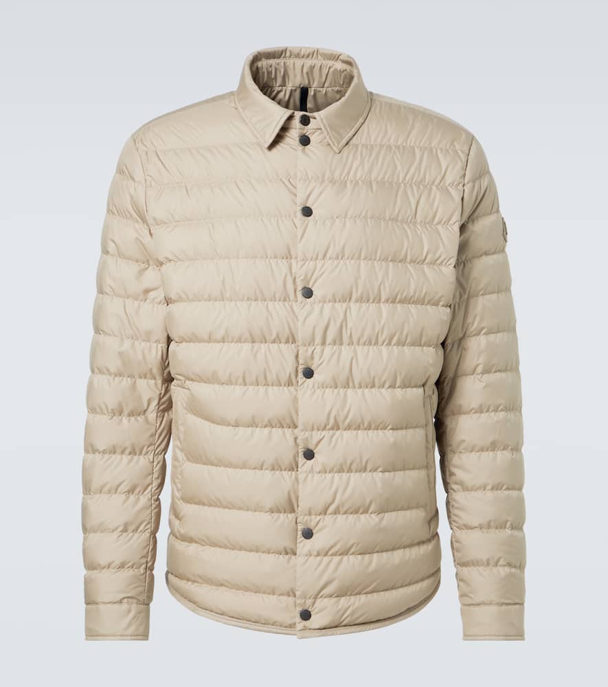 Moncler Bourdon Down-paneled Overshirt In Blue Heaven