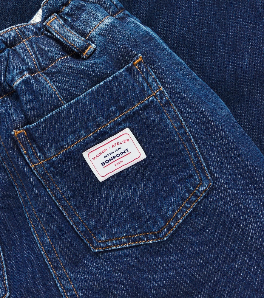 Bonpoint Enrichetta Cargo Jeans In Jean Clair