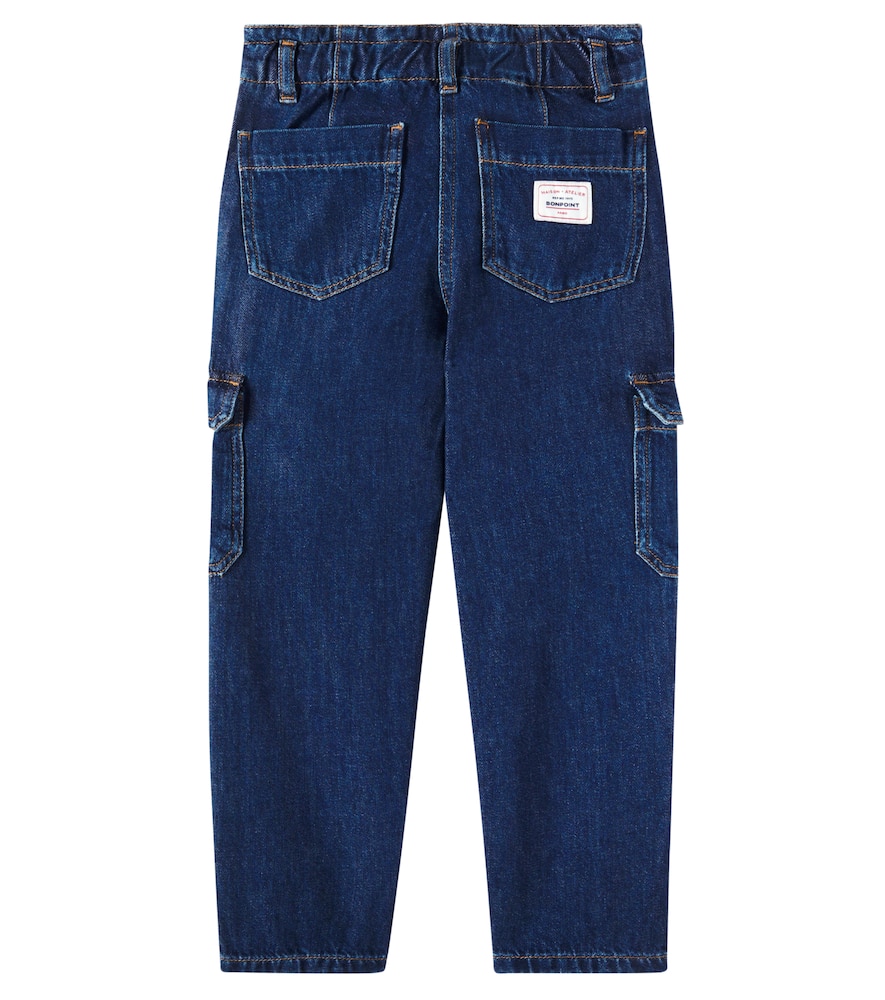 Bonpoint Enrichetta Cargo Jeans In Jean Clair