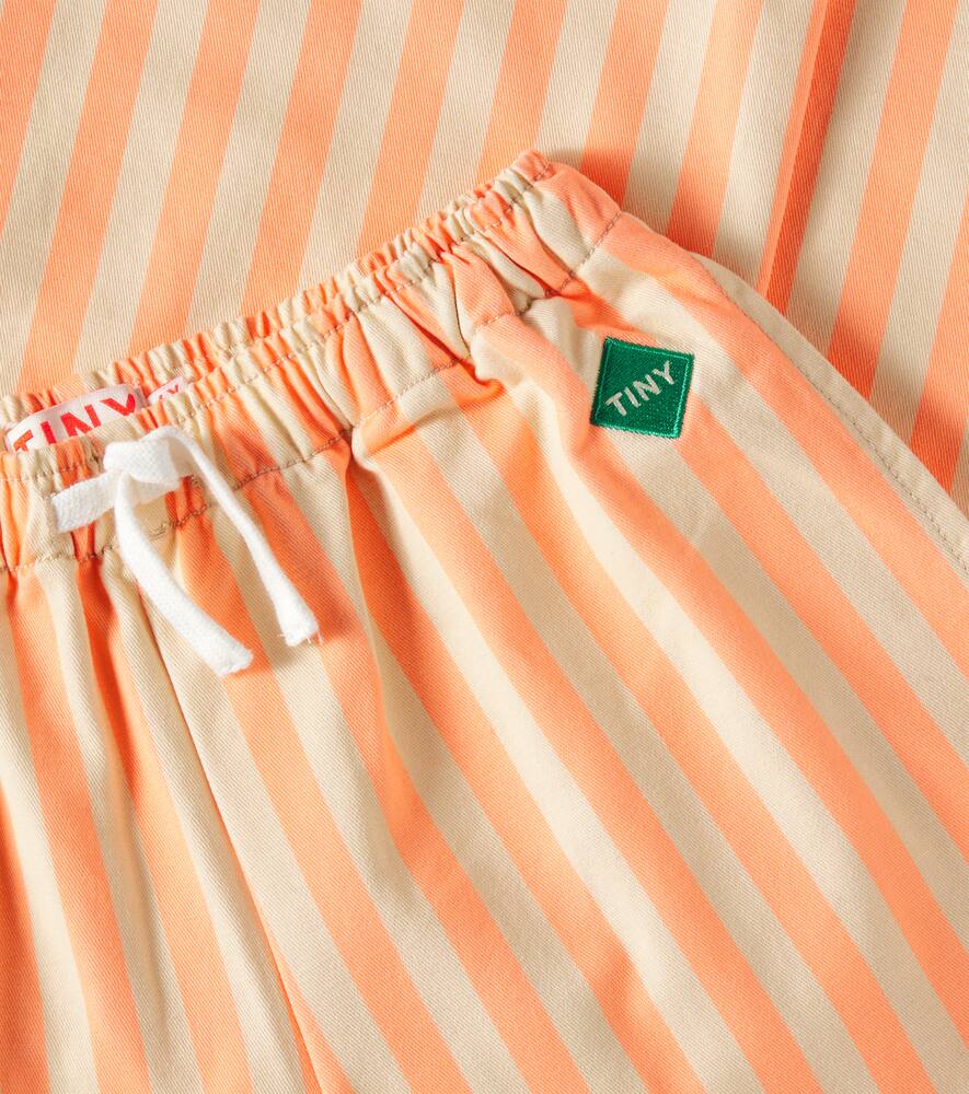 条纹棉质直筒裤