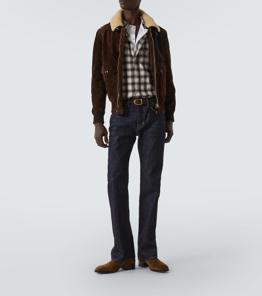 Tom Ford Logo-patch Slim-fit Jeans In Blue