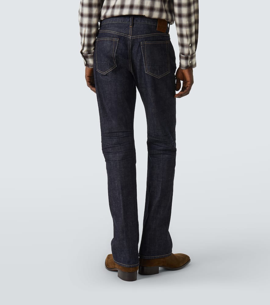 Tom Ford Logo-patch Slim-fit Jeans In Blue