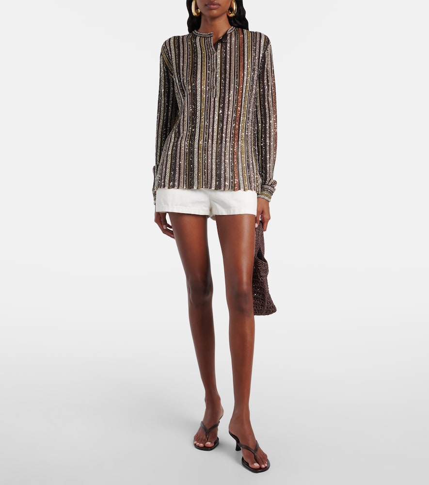  Missoni Missoni Henley-top Aus Strick Mit Pailletten 