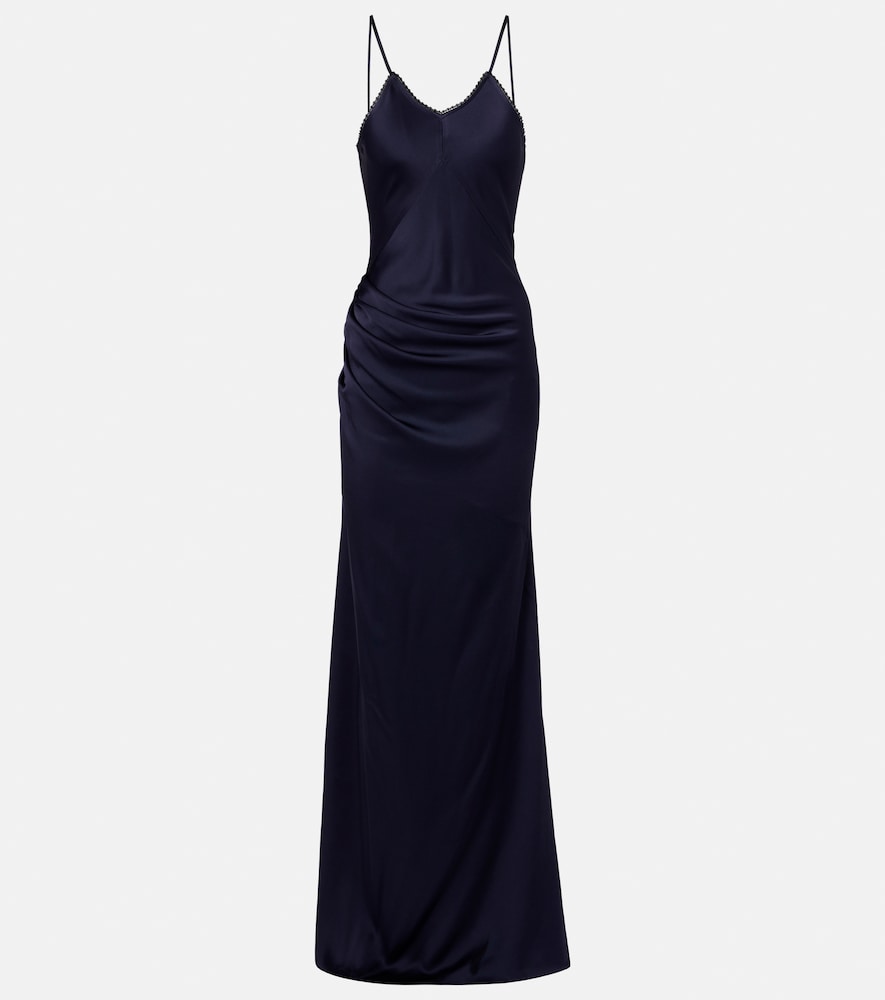 Victoria Beckham Lace-trimmed satin maxi dress | Thumbnail 7