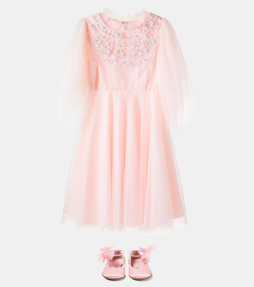 Tutu Du Monde Tulip Twirl Beaded Tulle Dress In Pink