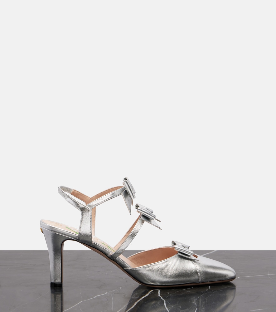  Valentino Garavani Valentino Garavani Slingback-pumps Bowow 75 Aus Metallic-leder 