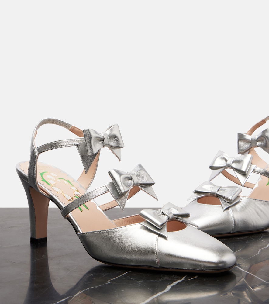  Valentino Garavani Valentino Garavani Slingback-pumps Bowow 75 Aus Metallic-leder 