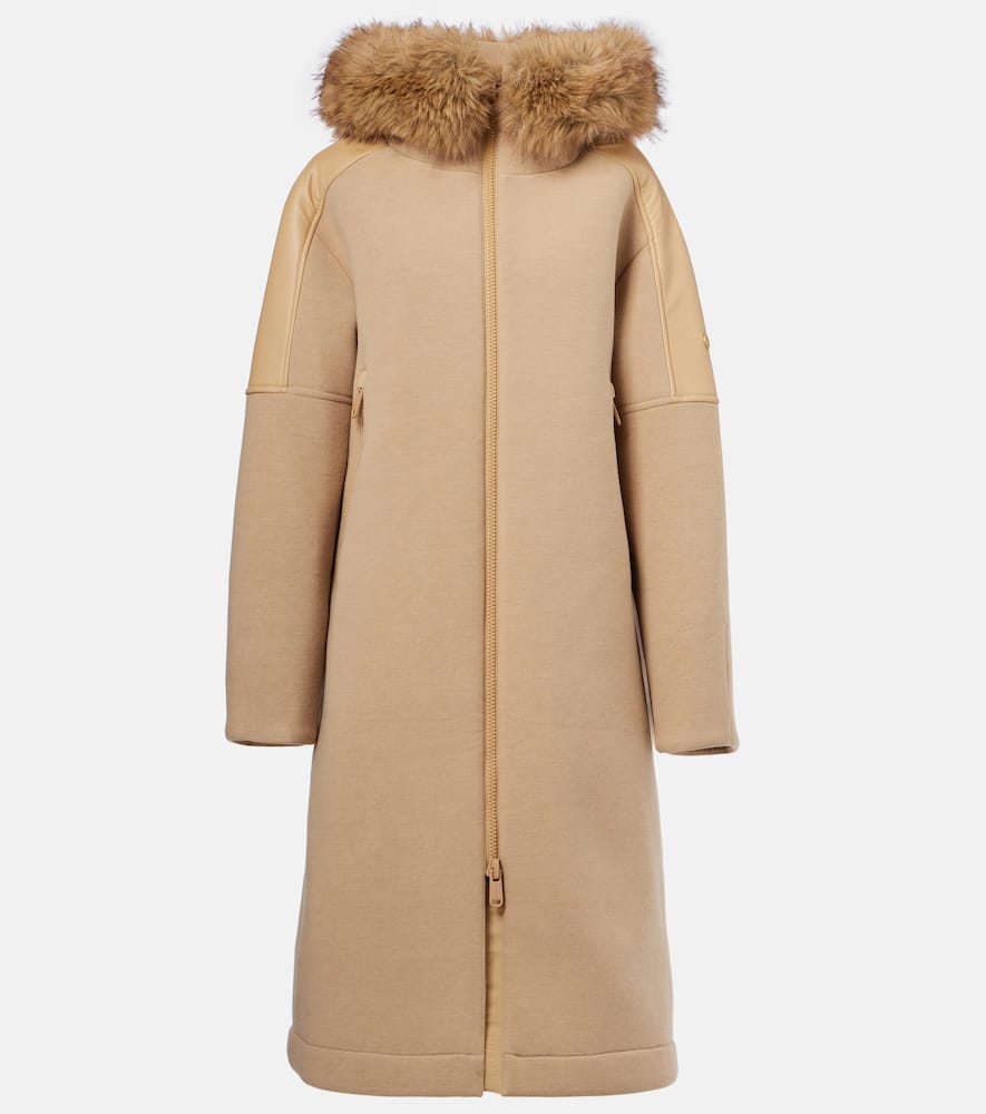 Goldbergh Ember Faux Fur-trimmed Coat In Neutral