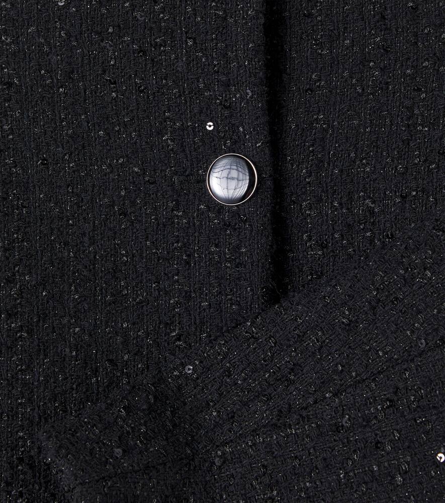 Monnalisa Sequined Bouclé Jacket In Black