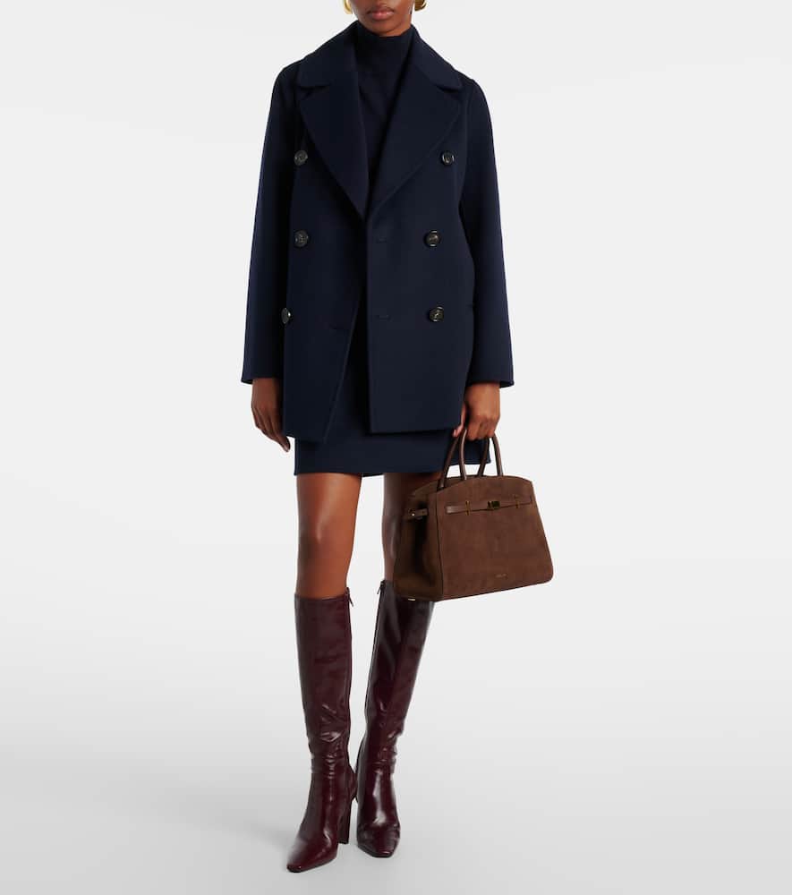 Demellier Hudson Medium Suede Tote Bag In Brown