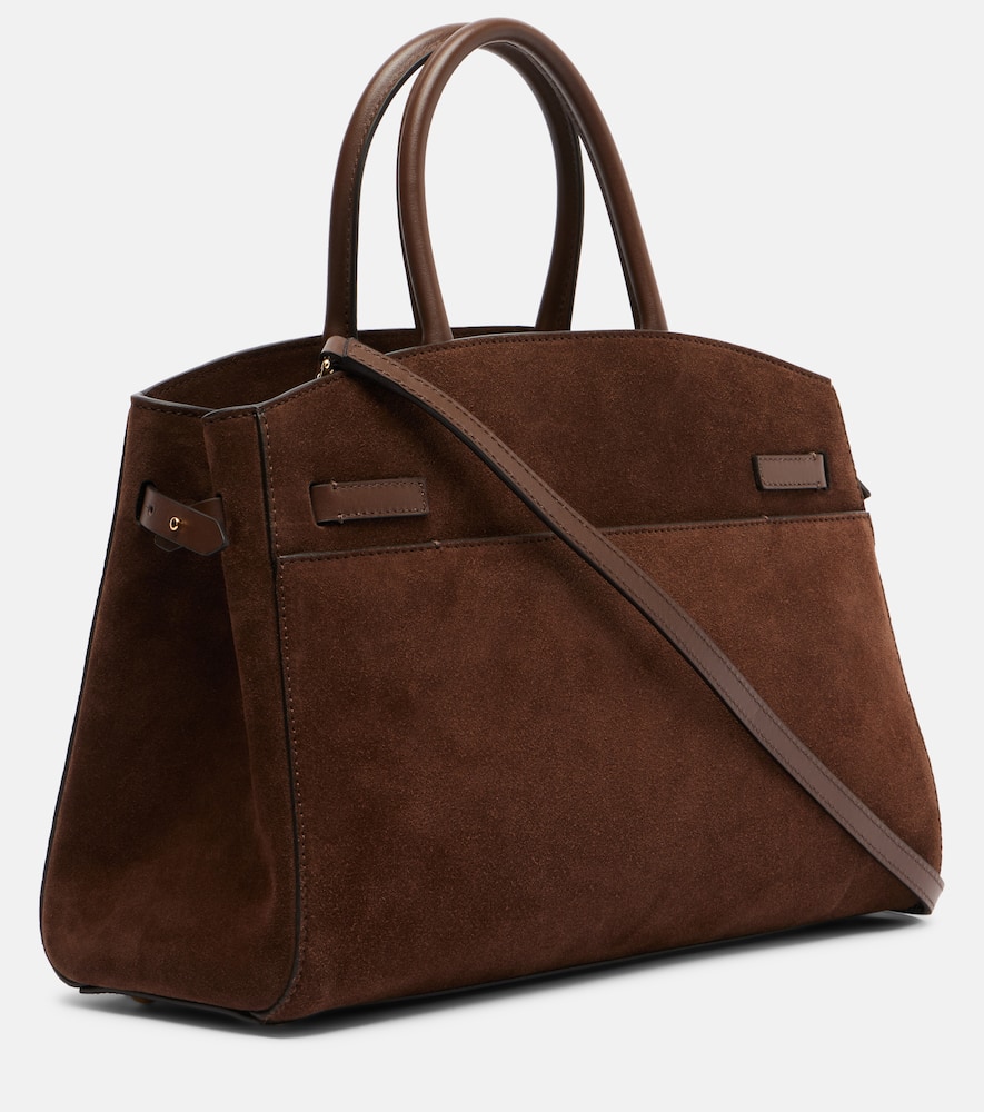 Demellier Hudson Medium Suede Tote Bag In Brown
