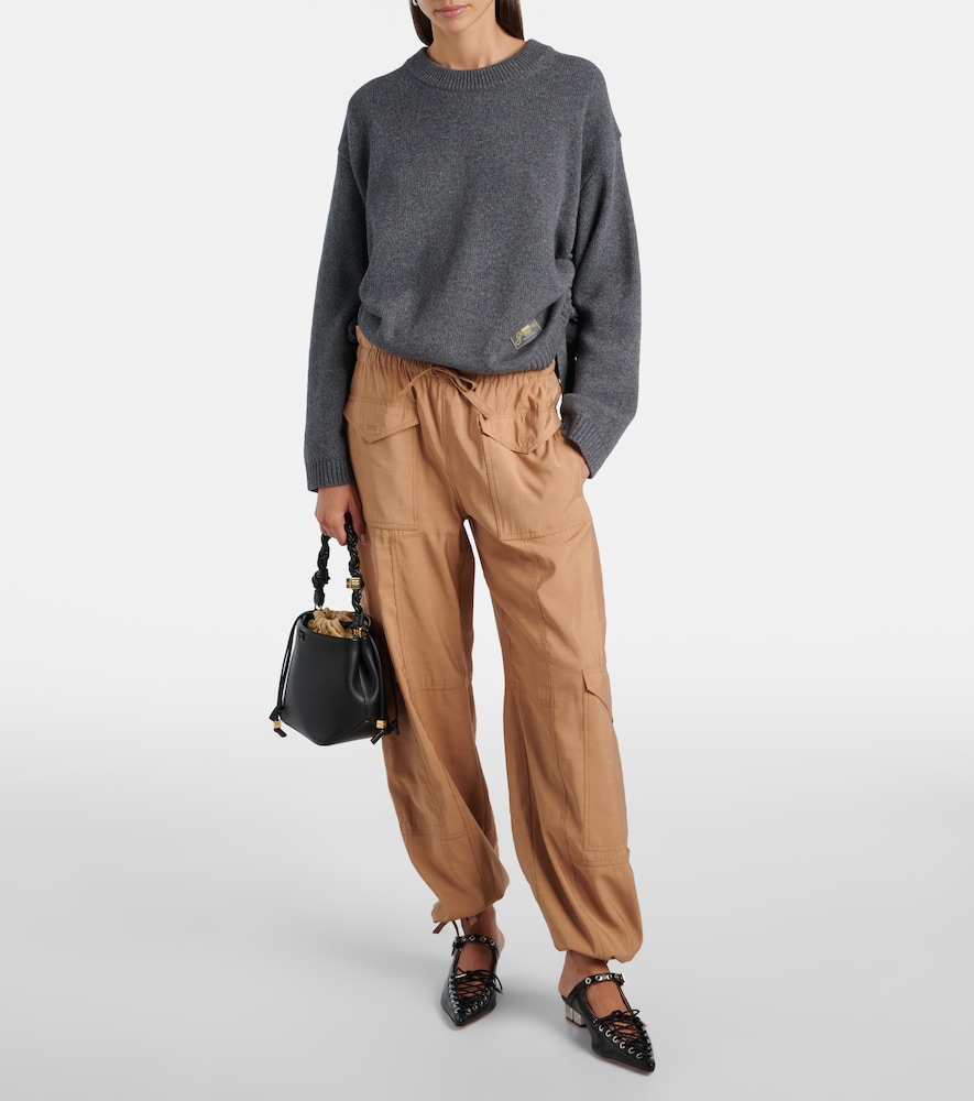 Ganni Logo wool-blend sweater