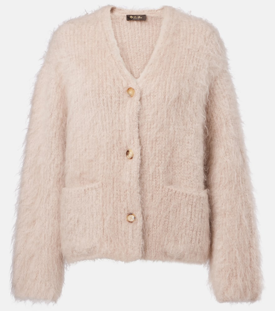 Loro Piana Cherry Hill Mohair And Cashmere Cardigan In Pink