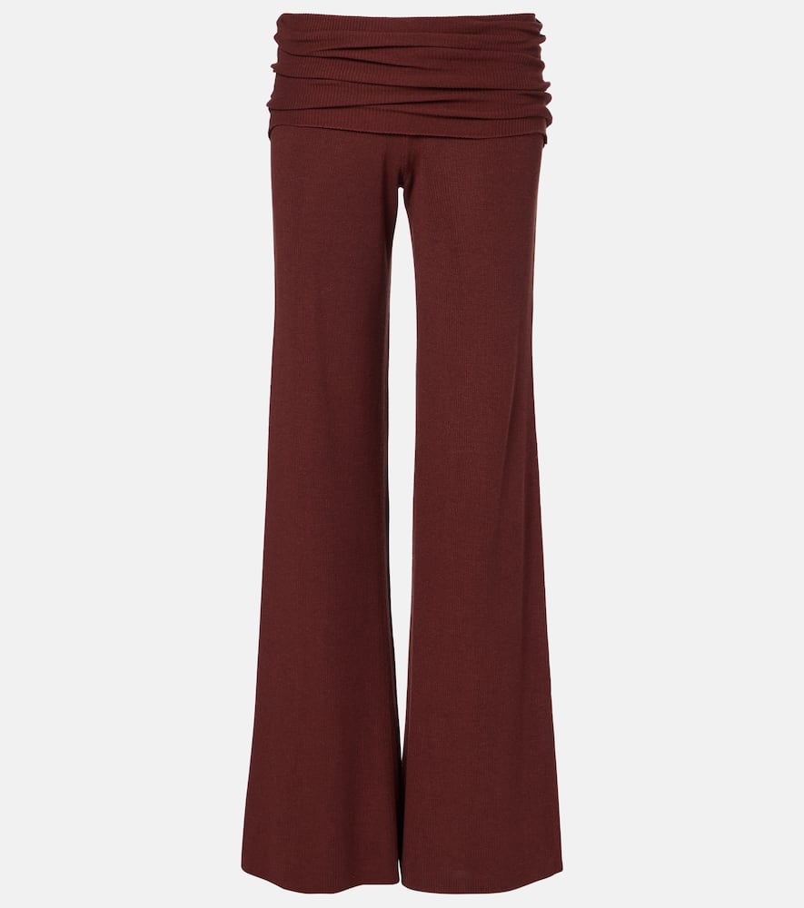 Aya Muse Silk-blend Wide-leg Pants In Burgundy