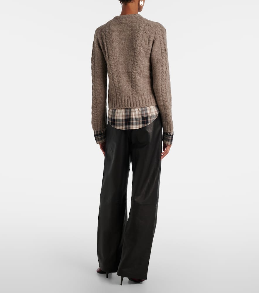 Acne Studios Kunch Layered Alpaca And Yak-blend Cardigan In Brown