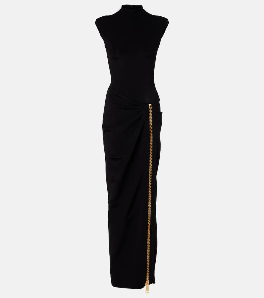 Balmain Gathered Gown In Black