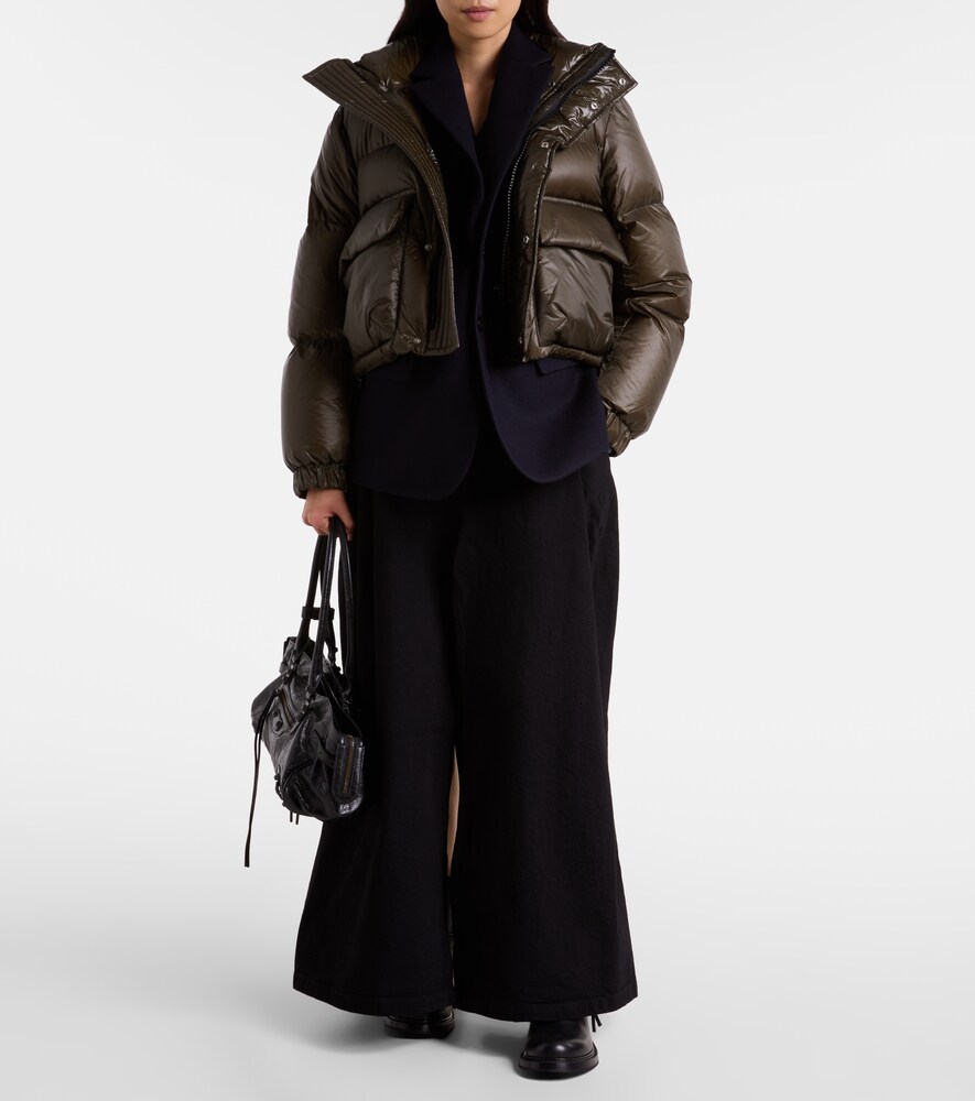  Sacai Sacai Layered Wool-trimmed Down Jacket 