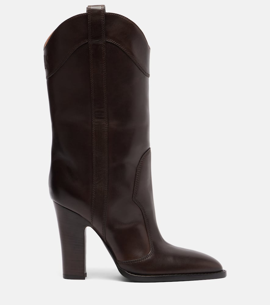 Paris Texas Lavinia 100 Leather Mid-calf Boots In Brown