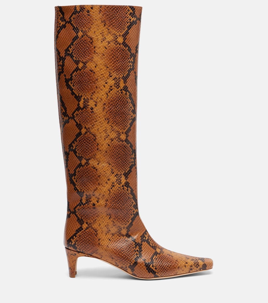  Staud Staud Wally Snake-effect Leather Knee-high Boots 