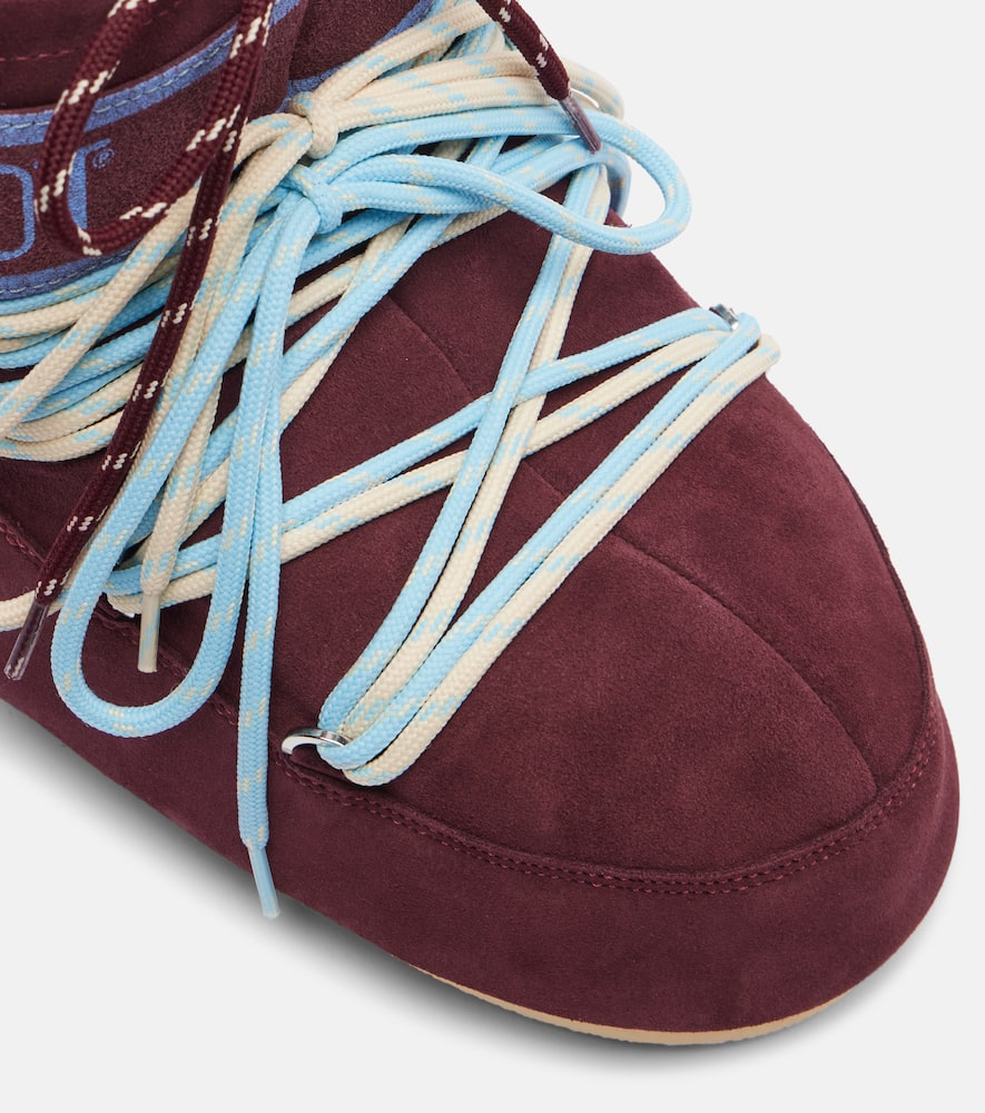 Moon Boot Plum Suede Icon Low Ankle Boots In Burgundy