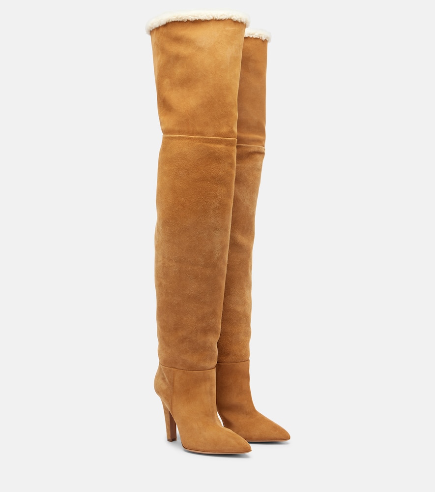 Paris Texas Elsa 100 Suede Over-the-knee Boots In Blue