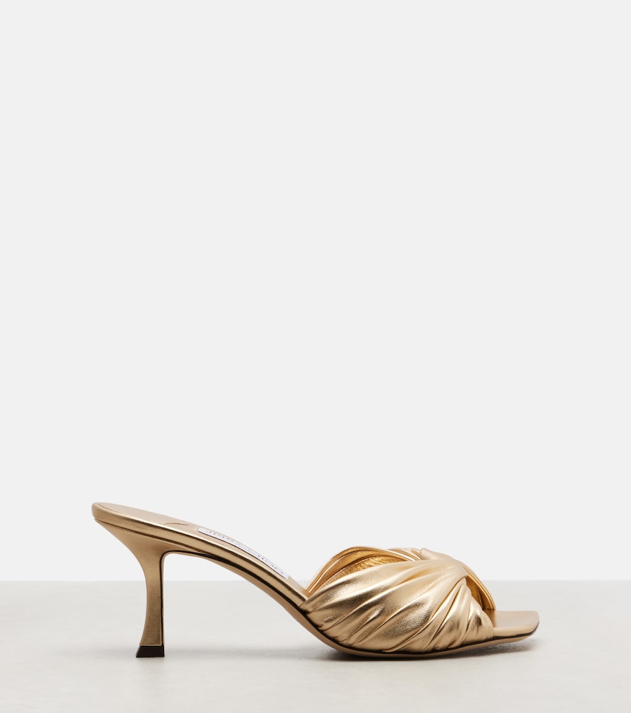  Jimmy Choo Jimmy Choo Skye Metallic Leather Mules 