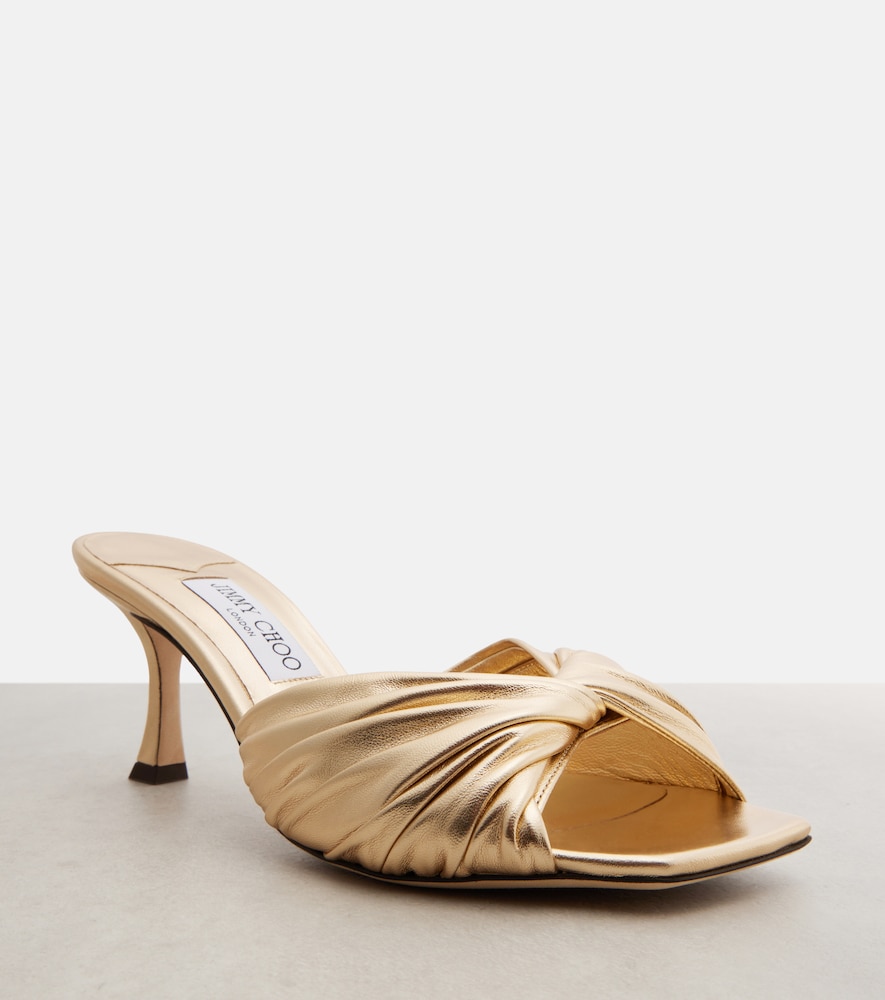  Jimmy Choo Jimmy Choo Skye Metallic Leather Mules 