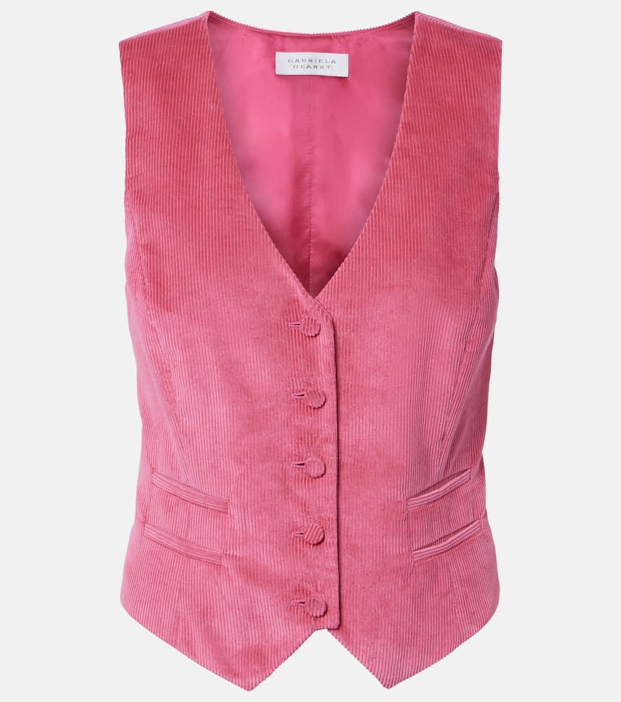 Gabriela Hearst Coleridge Cotton Corduroy Vest In Pink