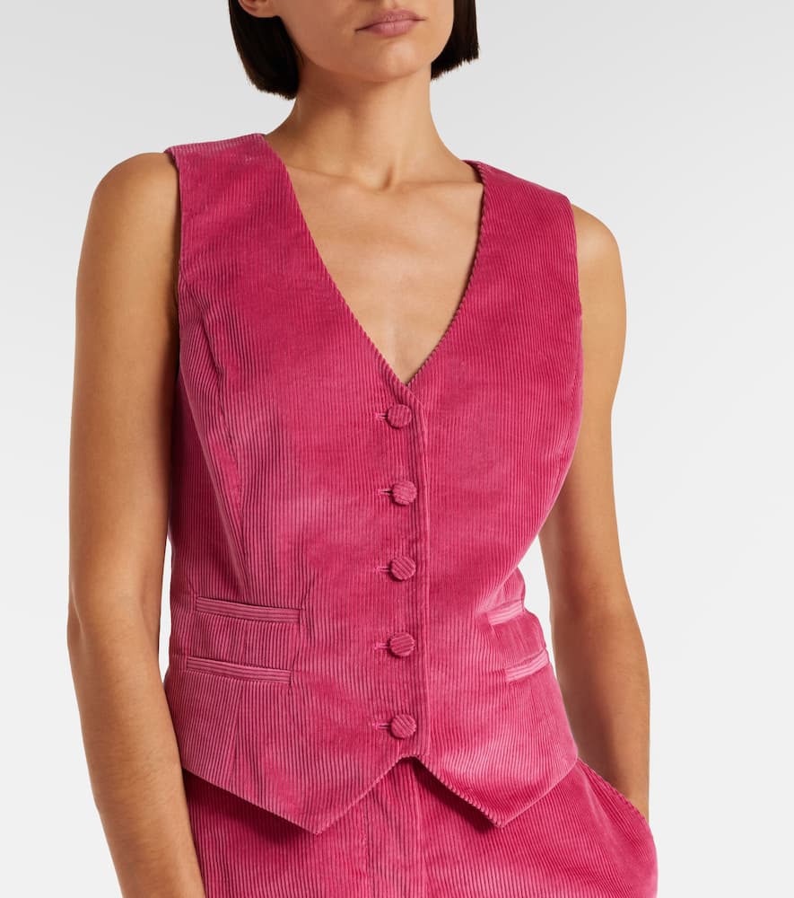 Gabriela Hearst Coleridge Cotton Corduroy Vest In Pink