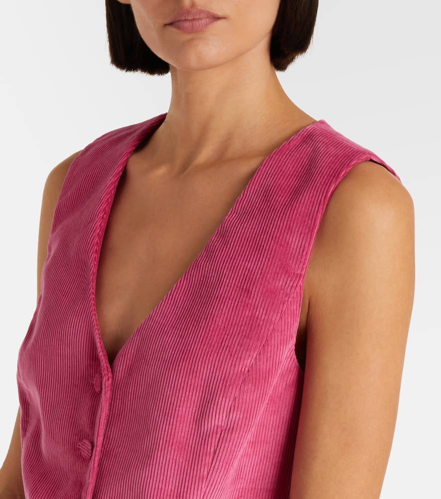 Gabriela Hearst Coleridge Cotton Corduroy Vest In Pink