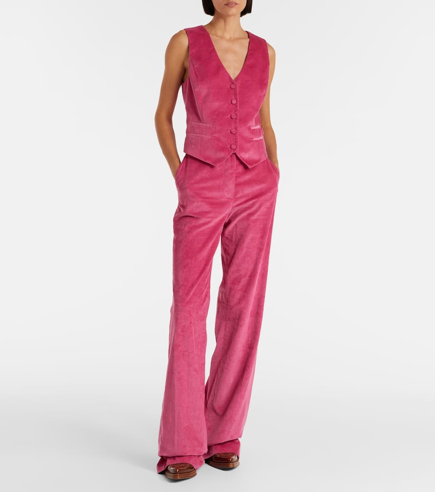 Gabriela Hearst Coleridge Cotton Corduroy Vest In Pink