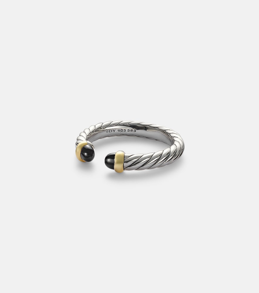 David Yurman Bague Petite Cable Collectibles en argent sterling et onyx 425$